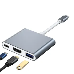3 in 1 Type-C USB3.0 Hub USB 3.1 Type C to HDMI 4K PD USB-C USB 3.0 Adapter For Macbook Samaung Huawei Google Chromebook