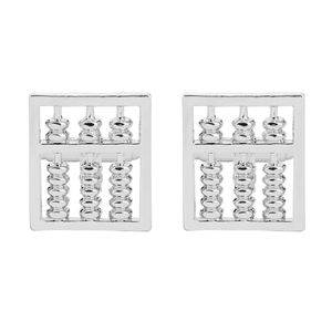 Nuevos gemelos <span class=keywords><strong>de</strong></span> ropa <span class=keywords><strong>de</strong></span> hombre <span class=keywords><strong>de</strong></span> aleación <span class=keywords><strong>de</strong></span> Metal en blanco accesorio <span class=keywords><strong>de</strong></span> ábaco impreso personalizado plateado y esmaltado para regalo o recuerdo - Product Image 2