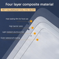 Sacs de cuisson en feuille d'aluminium épaissie résistants aux hautes températures personnalisés pochette en plastique scellée sous vide pour les aliments pour l'emballage de la viande