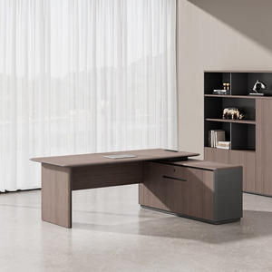 Bureau de direction moderne et minimaliste en forme de L avec tiroirs, mobilier de bureau - Product Image 3