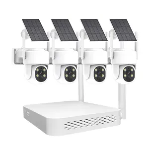 Bán buôn bên ngoài trong nhà hệ thống mạng CCTV không dây Wifi 360 độ HD NVR Kit sets panel năng lượng mặt trời Camera an ninh cho doanh nghiệp