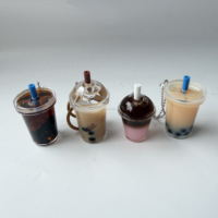 Porte-clés personnalisé en acrylique avec figurine flottante liquide, mini tasse à bière ou à thé au lait, effet sable mouvant, pour décorations de Noël, vente en gros