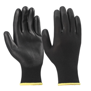 Guantes de Trabajo de Seguridad para la Construcción, Jardinería, Antideslizantes, Protección Industrial ESD, Recubiertos de PU Negro, Venta al Por Mayor - Product Image 1