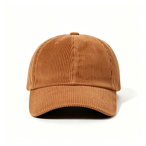 Casquette de baseball unisexe en velours côtelé, 6 panneaux, visière souple et incurvée, style Dad Hat, chaude pour l'automne et l'hiver, couleur camel, avec sangle arrière réglable en métal - Product Image 6
