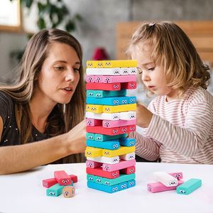 Juego de Bloques de Madera Apilables Interactivos, Juego de Mesa Terapéutico para Habilidades Sociales, Torre de Emociones, Actividades Emocionales para Niños - Product Image 1