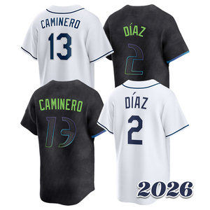 Maglia da Baseball Uomo 2026 Yandy Diaz Ricamata Junior <span class=keywords><strong>Caminero</strong></span> S-3XL Spedizione Veloce - Product Image 1