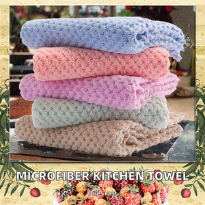 Serviettes de cuisine en coton de haute qualité, séchage rapide, jetables, impression OEM, réutilisables, en lin uni, durables et économiques - Product Image 2