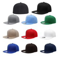 Topi Baseball Custom Bordir Logo Polos Pria Wanita Flat Brim Fitted Cap Blank Full Closure Snapback Caps Topi Olahraga Kanvas Unisex Dewasa