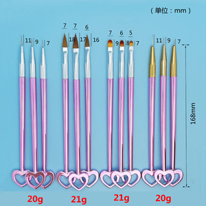 Lot de 3 pinceaux à ongles en forme de cœur, stylos de sculpture colorés, pinceaux de luminothérapie, ensemble de pinceaux pour vernis à ongles - Vente en gros - Product Image 2