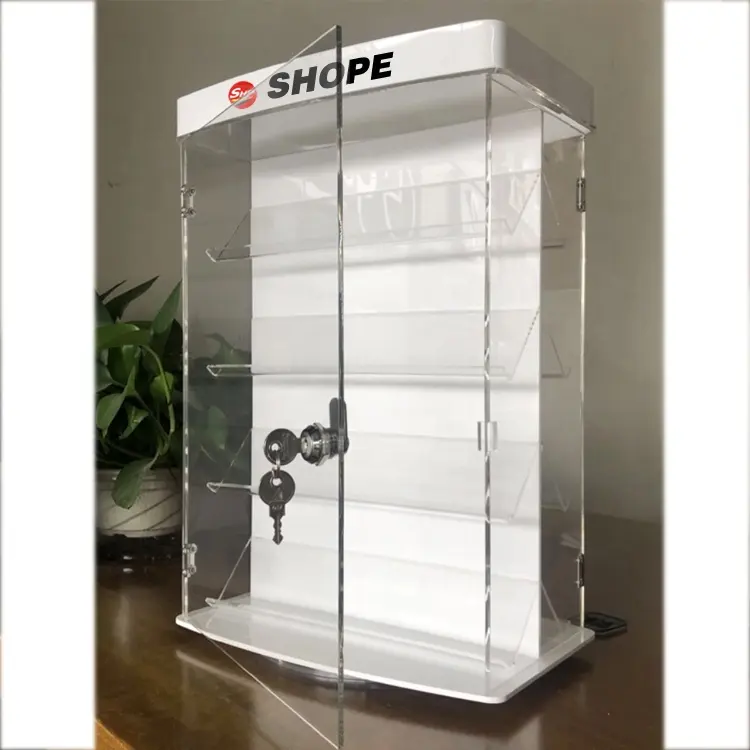 Mode Acryl Display Rack für den Einzelhandel Make-up Flasche Vitrine mit Licht Logo Zeichen für Store Design