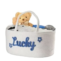 Panier de rangement portable pour pépinière Organisateur de caddie de couches pour bébés avec compartiments et poignées interchangeables
