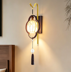 Lámpara de Pared Estilo Dinastía Song, Aplique con Pantalla de Tela de Estilo Chino Moderno, Iluminación Zen Minimalista para Decoración de Dormitorio y Sala de Estar - Product Image 3