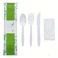 Ensemble de cuillères et fourchettes jetables robustes en amidon de maïs, ustensiles alimentaires à usage unique pour le camping, les banquets, les festivals, les dîners à domicile et l'usage commercial