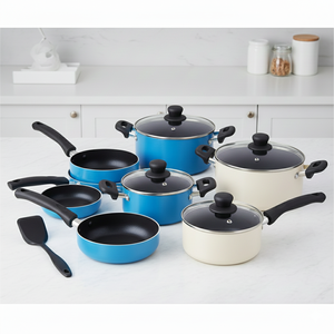 Juego de Utensilios de Cocina de 9 Piezas de Granito Duradero Antiadherente, Base de Aluminio Fundido Resistente a los Arañazos Compatible con Inducción con Tapa de Vidrio Templado - Product Image 4