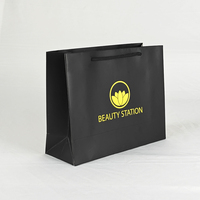 HONPAK Emballage en carton pour boutique de luxe personnalisée, échantillon gratuit, sacs noirs avec logo pour vêtements