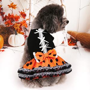 2025 Halloween Pet Party Lace Bow Polka Dot vestido hinchado Bichon Teddy <span class=keywords><strong>maltés</strong></span> ropa para perros pequeños y medianos - Product Image 1