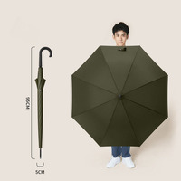 Parapluie Droit Imbattable à Long Manche avec Crochet en J, Cadre Renforcé Coupe-Vent, Protection Soleil et Pluie, pour Centres de Distribution en Gros