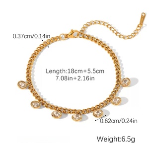 Collar de cadena con dijes de disco y puntos circulares, chapado en oro de 18 quilates, estilo bohemio, con pequeños diamantes, para mujer - Product Image 5