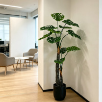Grand arbre tropical artificiel Monstera Deliciosa écologique, design détachable pour la décoration moderne des maisons et des halls d'hôtels