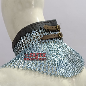 Collar de cota de malla Medieval hecho a mano Gorget armadura de cuello de acero suave moderna para Bishop Knight para Navidad histórica Halloween - Product Image 5