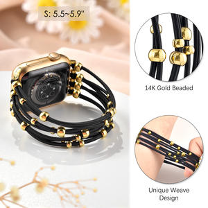 Bracelet perlé compatible avec le bracelet Apple Watch 49 mm, bracelet en nylon tressé bohème pour femme, boucle unique extensible, bracelet habillé 41 mm/42 mm - Product Image 3