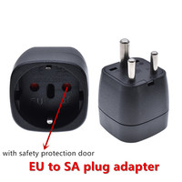 Adaptateur de prise de voyage UE vers Afrique du Sud avec prise ronde à 3 broches pouvant être branchée sur une prise électrique européenne, italienne et suisse