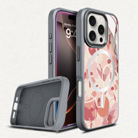 Nouvelle fleur verre trempé anti-rayures antichoc TPU anneau en métal couverture de téléphone de charge sans fil pour iPhone 16 plus pro max étui