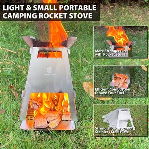 Estufa de Leña Plegable de Acero Inoxidable, Portátil, para Acampar al Aire Libre, Chimenea para Cocinar - Product Image 4