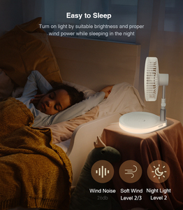 HEBRON USB Rechargeable Silent Desktop <b>Fan</b> Telescopic Pole Foldable <b>Remote</b> <b>Controlled</b> for Home Car Hotel Outdoor Use Featuring F - Product Image 3