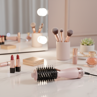 Sèche-cheveux et diffuseur de boucles électriques professionnels 3-en-1 avec brosse interchangeable et tête rotative en plastique pour usage domestique