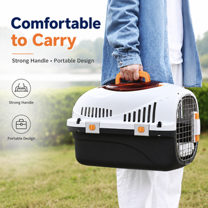 Transportín de Plástico para Mascotas PETBUDDY, Caja de Viaje Transpirable para Perros y Gatos, Portátil y Manos Libres para Coche y Exteriores - Product Image 2