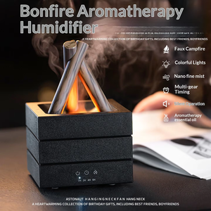 Tragbarer Flammen-Luftbefeuchter USB Ätherisches Öl Diffusor Farbwechsel-Licht Großer Nebelausstoß für Schlafzimmer und Büro - Product Image 5