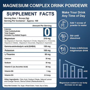 Suplemento Vegano en Polvo de Complejo de Magnesio Quelado 6 en 1 de Marca Privada OEM para el Soporte Óseo, del Sueño y Muscular con L-Teanina y GABA - Product Image 6