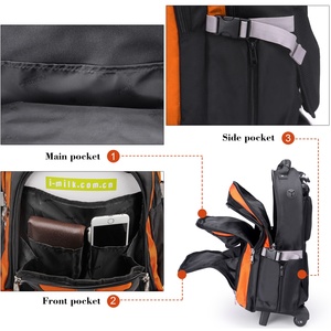Mochila Escolar con Ruedas Aoking, Diseño Clásico de Moda, Gran Capacidad, 21 Pulgadas, Patrón de Letras, Resistente - Product Image 3