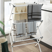 SANIPRO Balcon Portable Métal et Plastique Robuste Pliant Sèche-Vêtements Cintre À Linge, Séchoir À Air Pour Serviette À Vêtements
