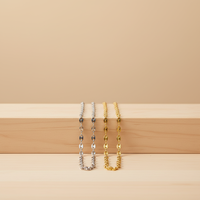 Nouveau Collier Tendance en Acier Inoxydable 316L Plaqué Or 18K avec Maillons Géométriques Mignons, Chaîne Corde Réglable, Bijou Femme, Idéal Cadeau