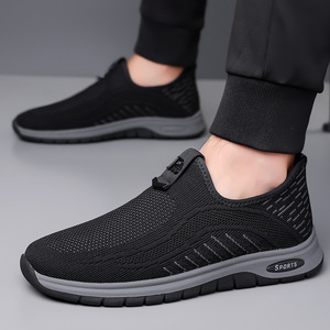 Zapatillas Deportivas Transpirables de Malla para Hombre, Color Gris y Negro, Suela Suave, para Correr, Uso Casual para Adultos - Product Image 2