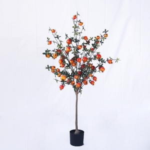Cây Ăn Quả nhân tạo trang trí nhà máy màu đỏ cam hồng lựu cây lựu nhân tạo - Product Image 3