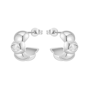 Mới Nhất 18K Vàng Mạ Thép Không Gỉ Đồ Trang Sứ<span class=keywords><strong>c</strong></span> <span class=keywords><strong>C</strong></span> Hình Dạng Với Hình Bầu Dụ<span class=keywords><strong>c</strong></span> Zircon Hình Họ<span class=keywords><strong>c</strong></span> Hoop Bông Tai Cho Phụ Nữ Bông Tai E241525 - Product Image 2