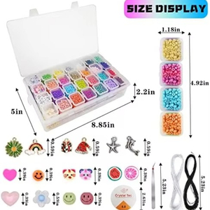 Juego de 31000 Cuentas de Vidrio, Cuentas con Letras del Alfabeto, Cuentas con Caras Sonrientes y Frutas, para Manualidades y Joyería DIY - Product Image 2