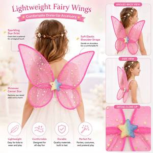 MS Costume <b>Adult</b> Angel <b>Wing</b> Sale Butterfly Sparkling Sheer <b>Fairy</b> <b>Wings</b> <b>for</b> Girls Women Party Wear - Product Image 2