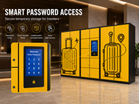 Cerradura Electrónica Inteligente y de Combinación para Equipaje con Pantalla de Código, Gabinete de Almacenamiento de Autoservicio para Estaciones de Aeropuerto