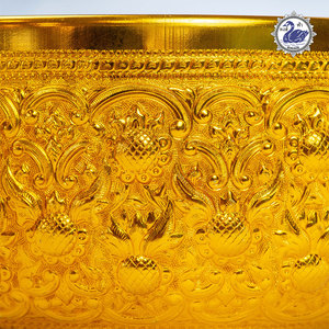 ซันไชน์ชามเสิร์ฟหลายขนาดอลูมิเนียมสีทองที่ให้บริการถาดสำหรับเติมน้ำชามทำในประเทศไทย - Product Image 4