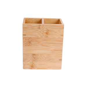 Factory direct sales of bamboo <b>toothbrush</b> <b>holders</b>, bamboo tube protective <b>toothbrush</b> boxes, square double-compartment storage - Product Image 1
