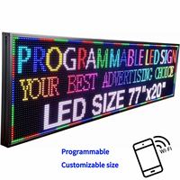 Letrero LED Desplazable con Video para Restaurante, Letrero de Mensajes a Todo Color para Tienda, Letrero Publicitario para Fachada con Garantía de 5 Años