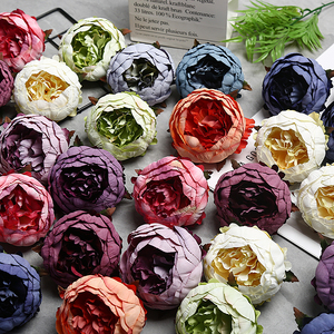 Grande tête de fleur de pivoine ronde série sombre Arrangement de fleurs nobles Tête de fleur en vrac - Product Image 3