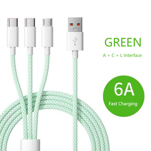 Cable de Carga Rápida Multifunción 3 en 1 con Logotipo Personalizado, Trenzado de Nailon, Aleación de Aluminio, Micro USB Tipo C para Teléfono - Product Image 4