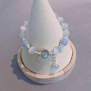 <span class=keywords><strong>Bracelet</strong></span> papillon en pierre œil-de-chat gris <span class=keywords><strong>clair</strong></span> avec perles, design tendance pour femme sur Instagram - Product Image 3