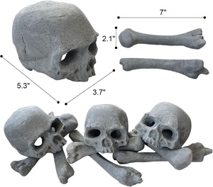 9 unids/set calaveras <span class=keywords><strong>de</strong></span> cerámica para pozo <span class=keywords><strong>de</strong></span> fuego <span class=keywords><strong>de</strong></span> Gas, <span class=keywords><strong>troncos</strong></span> <span class=keywords><strong>de</strong></span> calavera <span class=keywords><strong>de</strong></span> fuego para chimenea <span class=keywords><strong>de</strong></span> Gas Firebowl al aire libre, Color gris - Product Image 4
