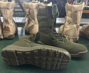 DF022 Olive Green Mesh Tactical <b>Hiking</b> <b>Boots</b> High Top Breathable Summer Men's Shoes - Product Image 1